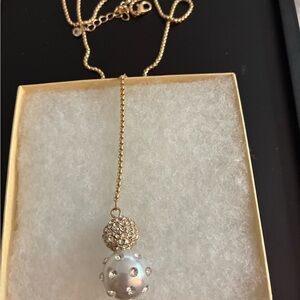 Natasha Denona Gold Necklace with Pearl and Crystal Pendant